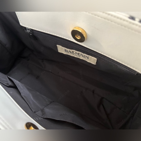 Balmain Signature B Black and White Handbag RARE Style - Picture 11 of 15